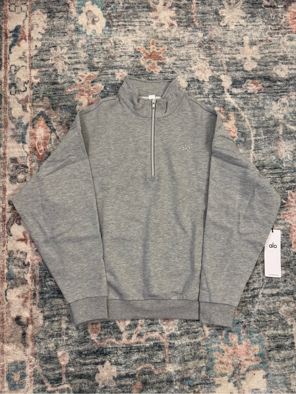 Alo Yoga Gray Accolade Half-Zip Pullover NWT